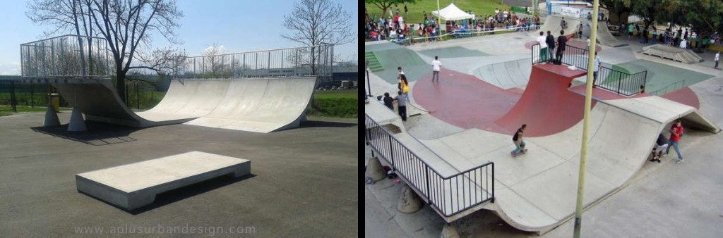 Skate-Pipes Kombinationen aus Beton